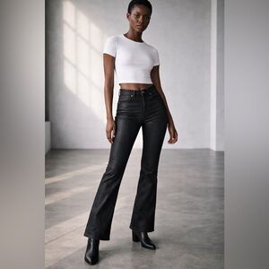 GAP Black Coated Jeans Women 26 Petite Vintage Slim Mid Rise Bootcut Stretch